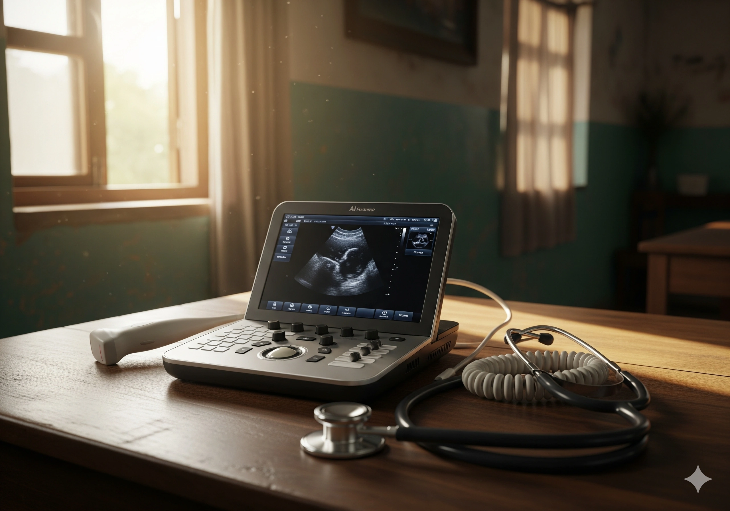 AI-powered ultrasound device being used in a Bangladesh hospital AI-powered ultrasound device being used in a Bangladesh hospital