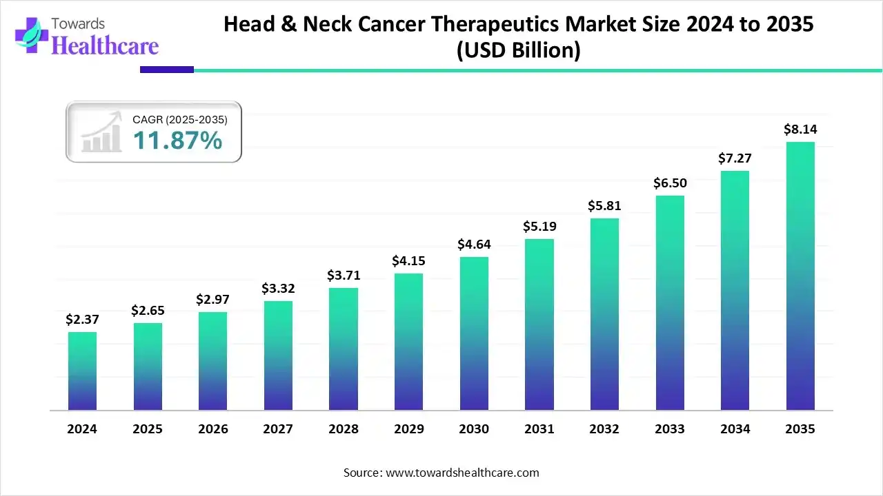 Head & Neck Cancer Therapeutics Market Size 2024 to 2035 Head & Neck Cancer Therapeutics Market Trends and Growth (2025)
