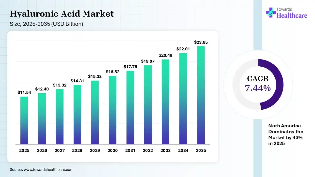 Hyaluronic Acid Market Size is USD 12.4 Billion in 2026.