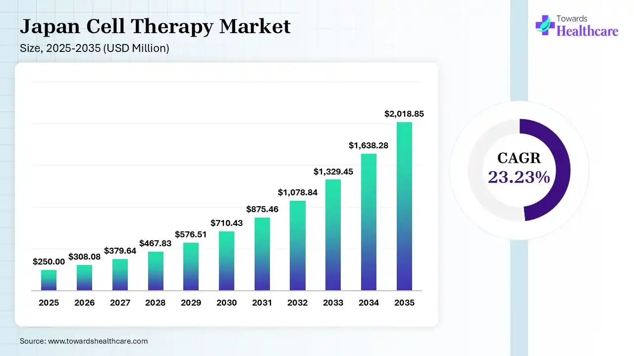 Japan Cell Therapy Market Size 2025 - 2035 (USD Million) Japan Cell Therapy Market Size is USD 308.08 Million in 2026.