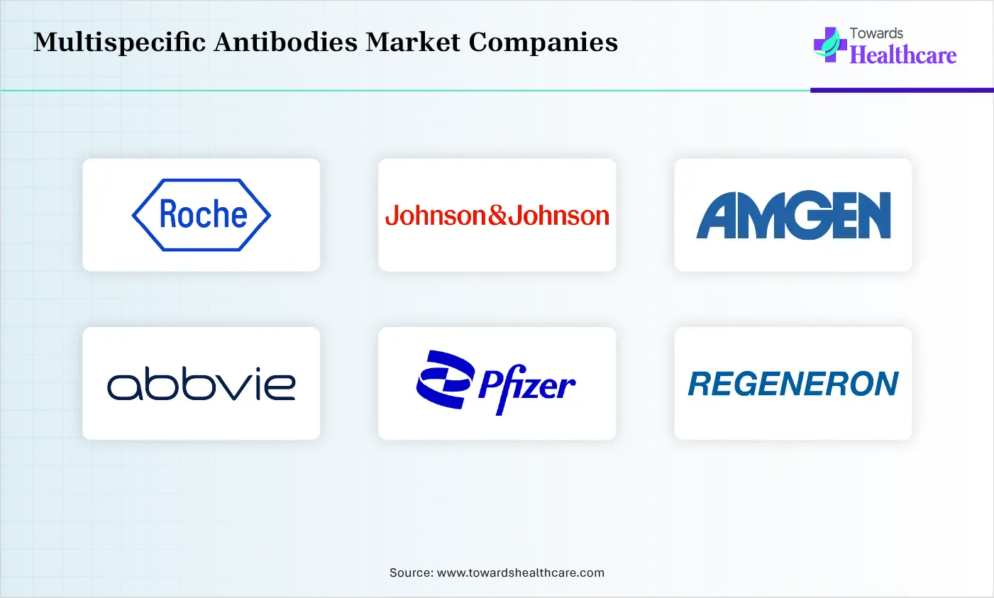 Multispecific Antibodies Market Top Companies Multispecific Antibodies Market Companies are Roche, Johnson & Johnson, Amgen, Abbive, Pfizer, Regeneron, Genmab, Zymeworks