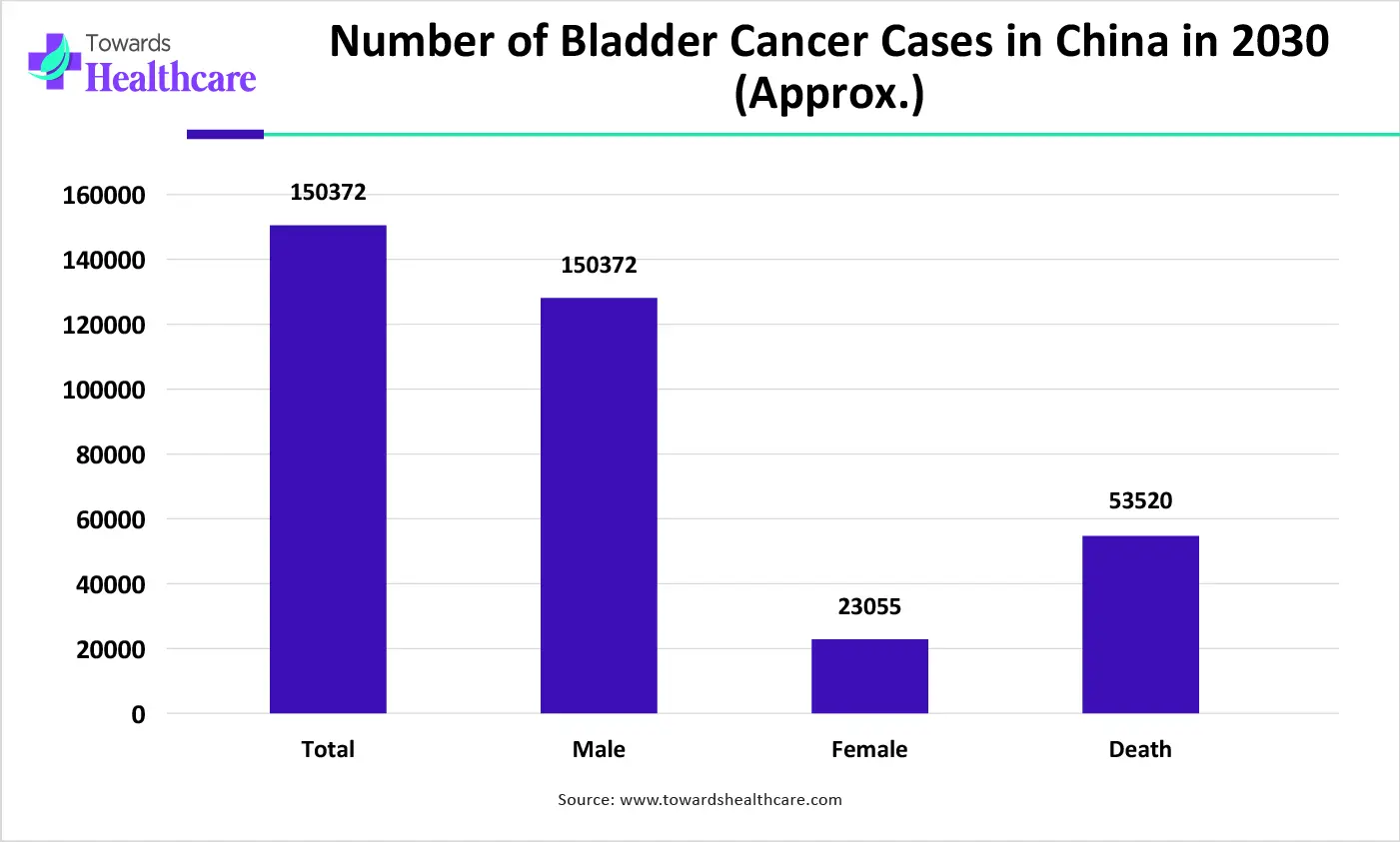 Number of Bladder Cancer Cases in China in 2030 (Approx.)