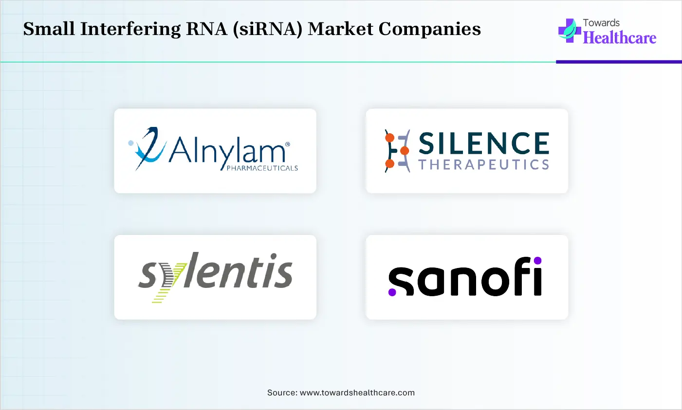 Small Interfering RNA (siRNA) Market Companies are Alnylam Pharmaceuticals, Silence Therapeutics, Silenseed Ltd, Sylentis S.A., Sanofi (Genzyme division)