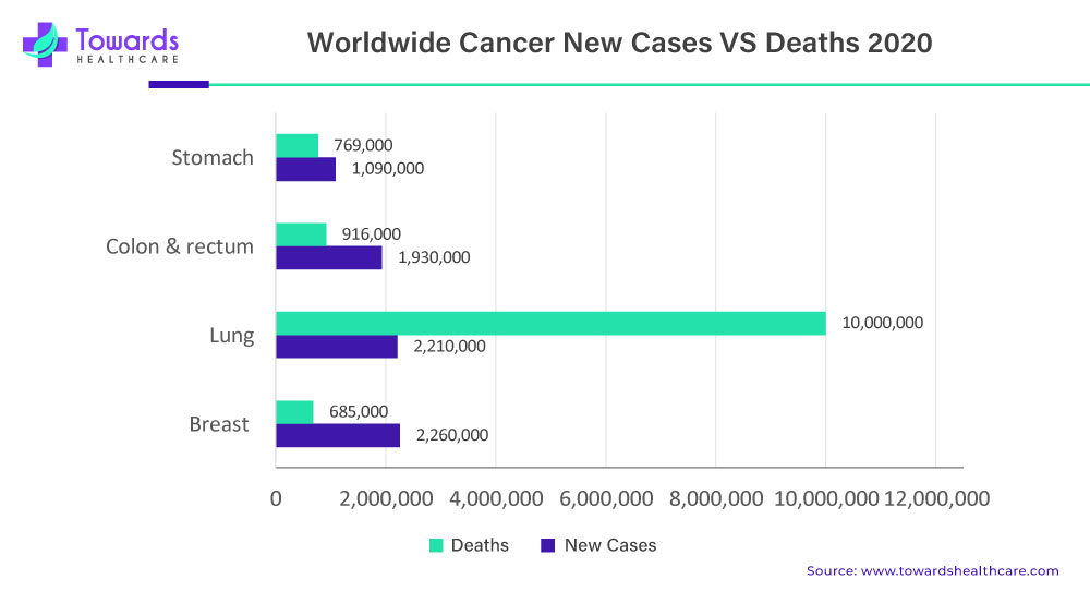 Worldwide Cancer New Cases Vs Deaths 2020 Worldwide Cancer New Cases Vs Deaths 2020